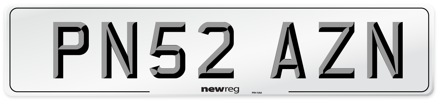 PN52 AZN Number Plate from New Reg